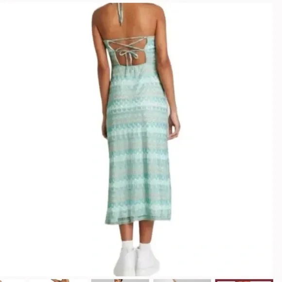 Crochet knit Bodycon Slip Dress Wild Fable Aqua Blue,midi dress, summer … - Picture 3 of 11
